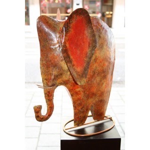 Elefant metal orange h:40cm
